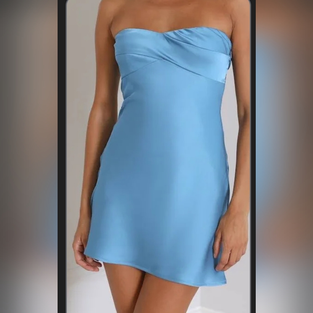 Hello Molly One Shoulder Blue Dress